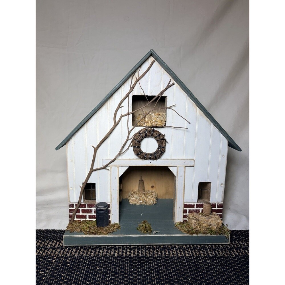 Barn, Fall Barn, Lighted House, Pumpkins, Primitive Birdhouse, Fall Decor , Fall